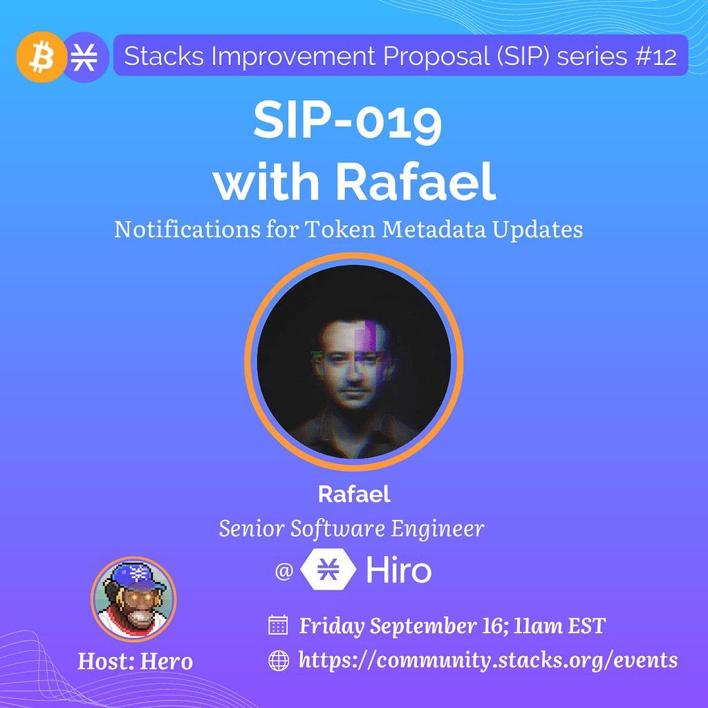 #13 - Weekly SIP Call - TOPIC: SIP-019 Notifications For Token Metadata ...